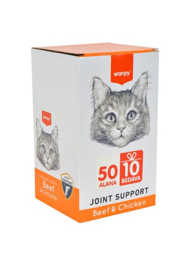 Wanpy Sığır Eti Tavuklu Kedi Ödülü 60x14 Gr Bone Support 60'lı Kutu