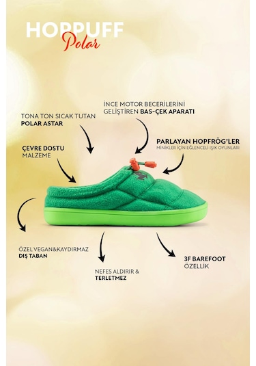 Hoppuff Polar Yeşil Barefoot Çocuk Ayakkabı Yeşil