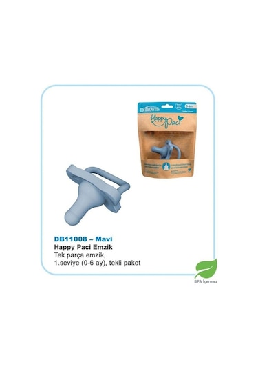 Db Happy Paci Silikon Emzik 0-6 Ay Mavi