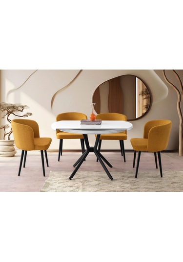 Talin Masa, Arel Sandalye, Beyaz, 120x70 Beyaz