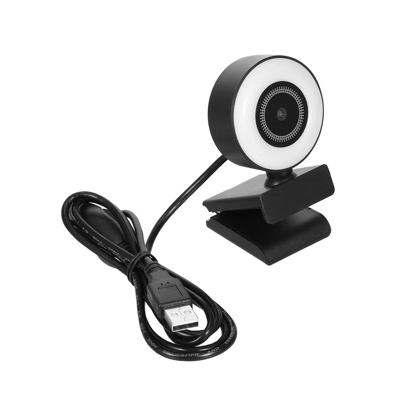 Qingmipy Otomatik Odaklı 2mp 1080p Webcam, Dairesel Işıklı Güzellikli, Mikrofonlu, Video Yayını Ve Toplantılar İçin Uygun