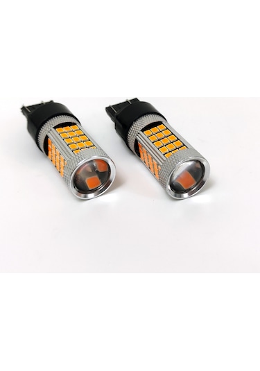 Femex  Premium T20 7443 9W Led Ampul Çift Duy Turuncu 2835 Chip Me