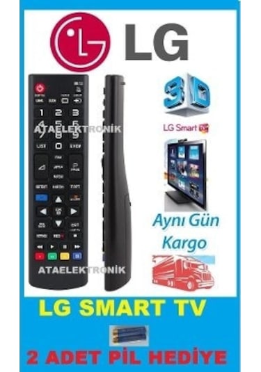 Tv Kumanda Tüm Lg Serilerine Uyumlu Kisa Kumanda+Pil