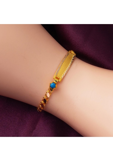 Bilezikci Hediyelik İsim Yazılabilen Çocuk Künyesi BLKNS8K22128 Sarı Altın