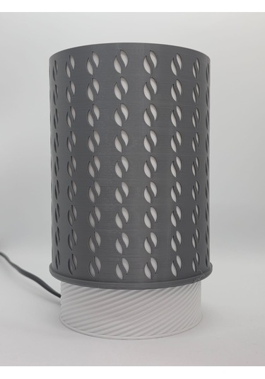 Abajur Kahve Aşkı-gri Kahve Temalı Masa Lambası Gece Lambası Gri