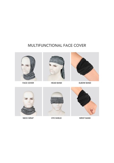 Yaleker Spor Dışarıda Kullanım Multifonksiyonlu Bisiklet Maska Yaz Güneş Koruyucu Buz Ipi Bandana Kulak Kayışlı Koyu Gri Diğer