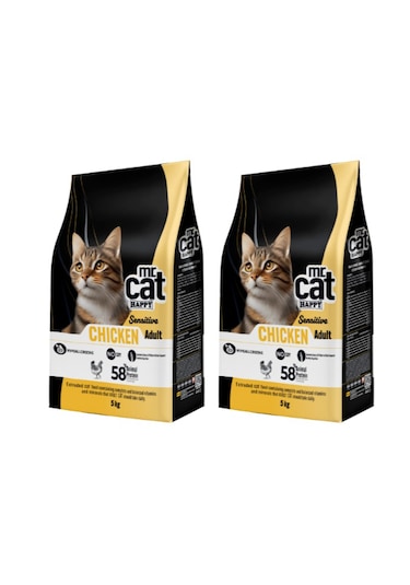 Mr. Cat Happy Sensitive Tavuklu Yetişkin Kedi Maması 2 x 5 KG