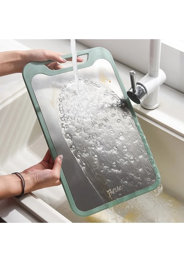 Kesme Tahtası, 1 Adet, Çift Taraflı Paslanmaz Çelik Plastik Çok İşlevli Kesme Tahtası Sebze Ve Et İçin 35 22cm