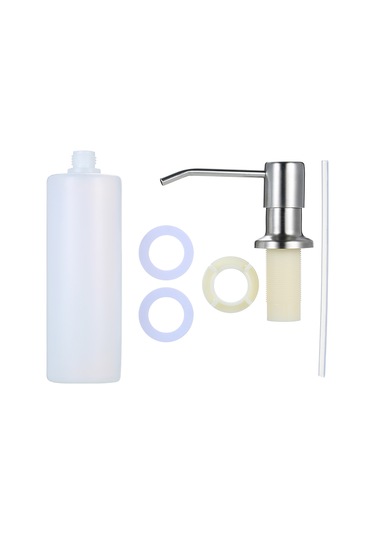 Kangvka 304 Paslanmaz Çelik Sabun Dağıtıcı 300ml - Mutfak/ilçe Lavabo Kullanıma Uygun - Kolay Kurulum Manuel Sabun Atıcı Gümüş