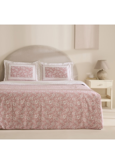 Karaca Home Celerina Pembe %100 Pamuk Çift Kişilik Fitted Nevresim Takımı Pembe