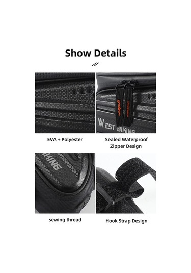 Didadodo Yp0707283 1.5l Karbon Fiber Bisiklet Su Geçirmez Ekran Ön Çerçeve Telefon Çantası Renkli Tasarım, Çok Renkli Çok Renkli