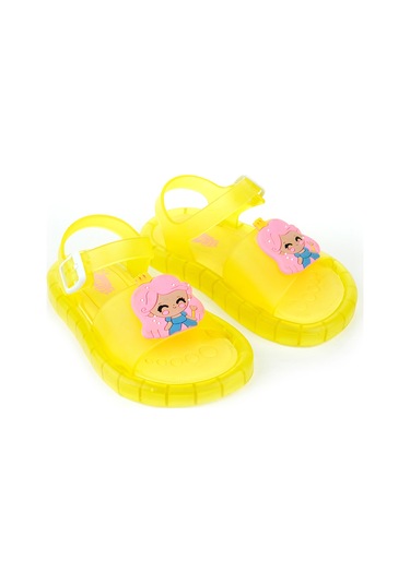 Gezer Yazlık Rahat Işıklı Taban Kız Çocuk Sandalet Sarı