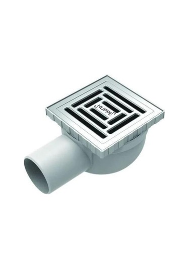 Hüppe Masterx Yalıtımsız Noktasal Su Gideri 10x10 Mat Yandan Çıkı Krom