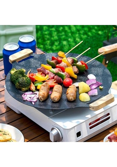 Ulzyvf Tencere Tava, Siyah Kore Kamp Barbekü Açık Izgara Ulzyvf Tencere Tava, Siyah Açık Hava Kore Barbekü Izgara Ulzyvf Tencere Tava, Siyah Kore Barbekü Izgara Kamp Siyah