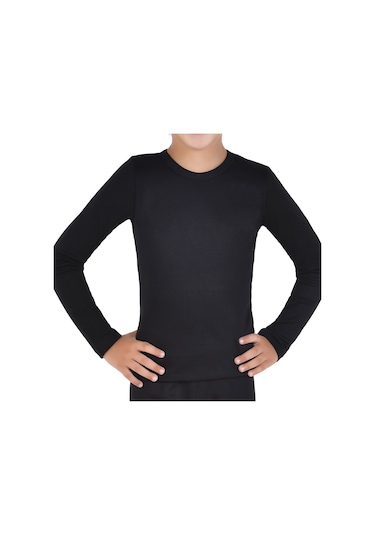 Tutku Erkek Çocuk Thermal Fanila Tek Üst Siyah