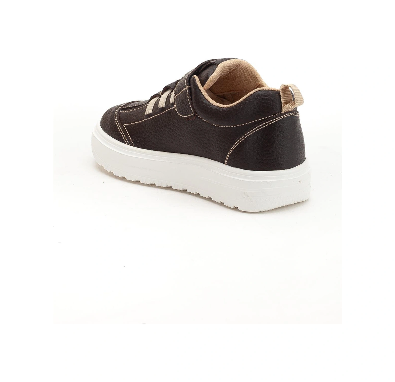 Şirinbebe Şiringenç Erkek Çocuk Spor Ayakkabı Ortopedik Kahverengi Cırtlı Elastik Bağcıklı-4248 Kahve