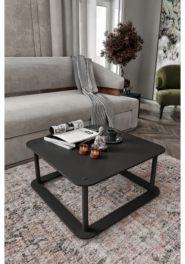 Hole Kare Orta Sehpa Siyah Siyah