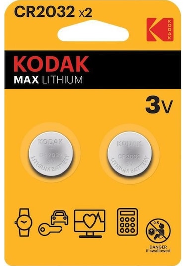 Kodak Max CR2032 Lityum Düğme Pil 2'li