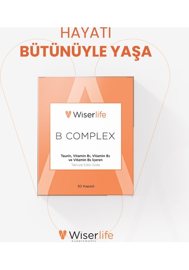 Wiserlife B Complex Taurin Takviye Edici Gıda 30 Kapsül