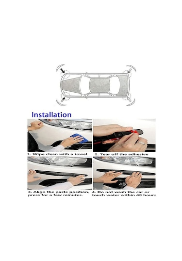 5d Karbon Esnek Tampon Koruma Bandı Tampon Koruyucu Şerit Yumuşak Bant 2'li Paket Beyaz Karbon