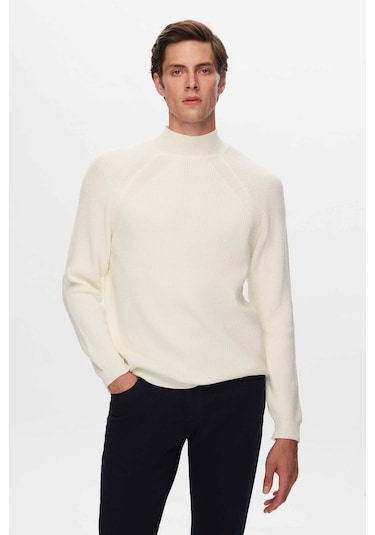 D's Damat Slim Fit Ekru Selanik Örgü Kazak 3ec0622567721 Ekru