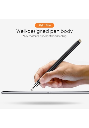 Jd02 Akıllı Tabletler Ve Cep Telefonları İçin Evrensel Manyetik Kalem Kapağı Pan Head Fiber Bez 2'si 1 Arada Stylus Kalem Kozmik Gri