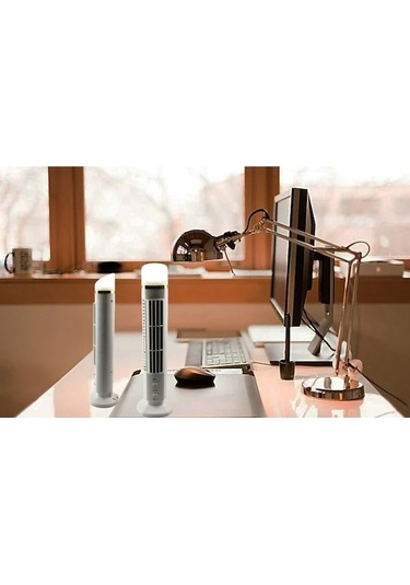 Ebitda 15 Mini 360 Kule Vantilatör - 2 Hız Seçimi - Siyah-beyaz - Dikey Vant. İçin Mükemmel Hava Dağıtımı