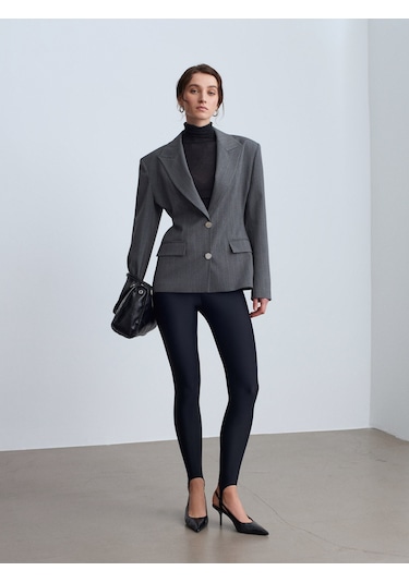 Dilvin 60774 Fitted Kesim Vatkalı Blazer-gri Gri