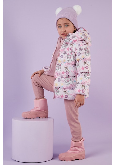 Lela Ekstra Dolgulu Içi Yumuşak Polarlı Kapüşonlu Şişme Kız Çocuk Mont 5763001 Açık Pembe