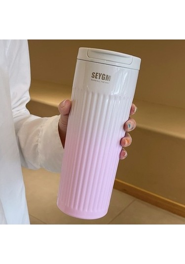 Shun 500ml Paslanmaz Çelik Seyahat Termosu 5214df Renk Değiştiren Araba Kupası Pembe Pembe