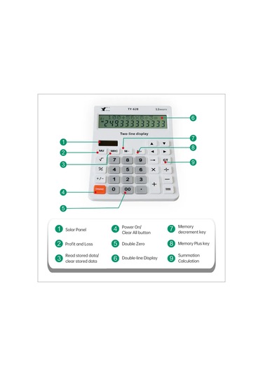 Singree 12 Haneli Geniş Lcd Ekran Büyük Tuşlu Solar Ve Pil İle Çalışan Ofis Okul Ev İçin Hesap Makinesi Beyaz