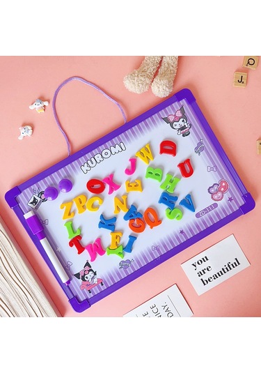 Mufunye Harfli Asılı Silinebilir Manyetik Yazı Tahtası, Coulomi 35x25cm Mor