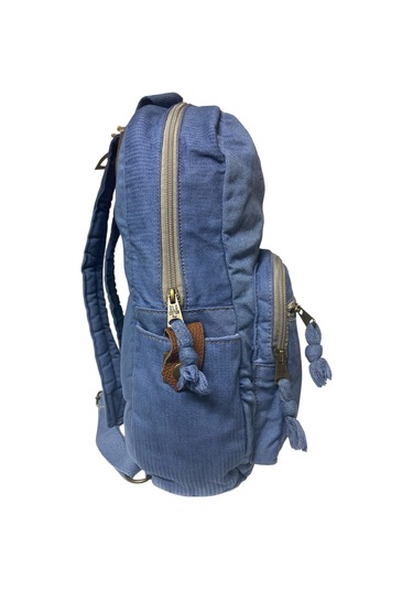 Kaliteli Renkli Vintage Disayn Günlük Sırt Gezi Okul Seyahat Çantası 31 Cm X 41 Cm Mavi - Beyaz