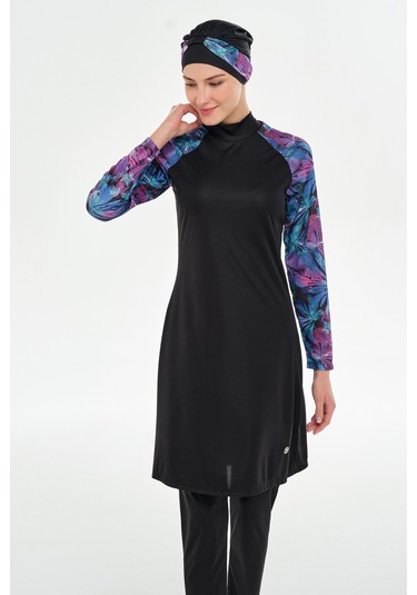 Reglan Kol Likralı Tam Kapalı Tesettür Mayo 3119 Siyah Siyah01 Siyah