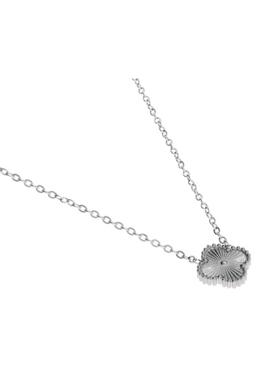 Kadın Minimal Yonca Model Çelik Kolye Silver