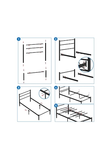 Basic Metal Karyola 100x200 Cm Siyah