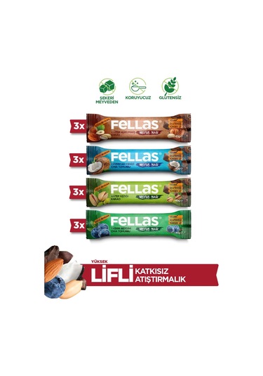 Fellas Meyveli Bar Karma Kutu 12 Adet (4 Çeşit)
