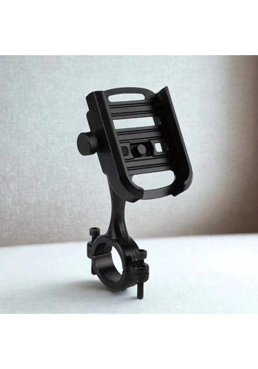 Polham Ful Metal Gidon Uyumlu 360 Derece Dönen Başlık Motorsiklet Telefon Tutucu, Bisiklet, Scooter Uyumlu Sıkıştırmalı Tutucu