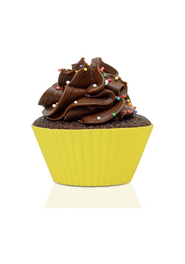 Vkemall 24'lü Tekrarlı Kullanım Silikon Pasta Kalıbı - Cupcake Ve Muffin İçin 6 Renk Her Renk 4 Adet Çok Renkli