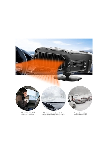 Cbtx Global R803 12v Araç Kontrol Paneli Isıtma Fanı Araç Ön Camı Buz Çözme Buğu Çözme Isıtıcı Araç İç Isıtma Cihazı - Sarı