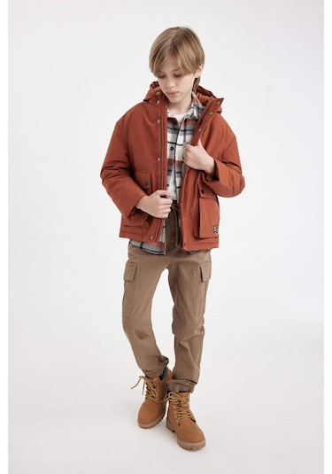 DeFacto Erkek Çocuk Su İtici Kapüşonlu Mont C5980A824WNBN52