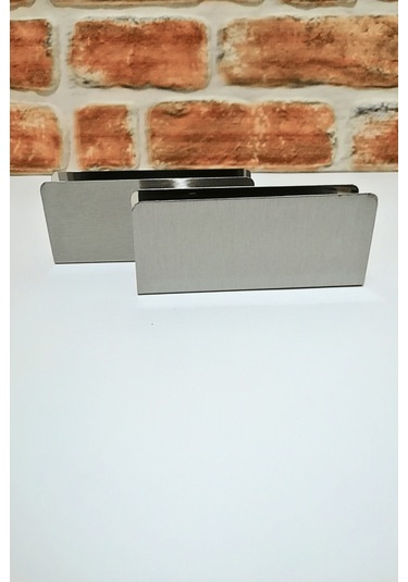 Çelik Dikdörtgen Peçetelik - Masa Üstü Peçetelik - 2 Adet Gümüş