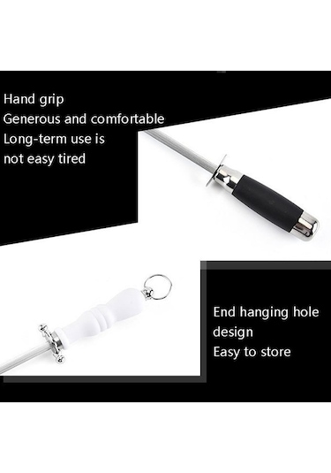 Pazly 10 Adet Stil 1 Taşlama Çubuğu Mutfak Bileme Aracı Pp Abs Tpr Yüksek Karbonlu Çelik Keskinleştirme Çubuğu