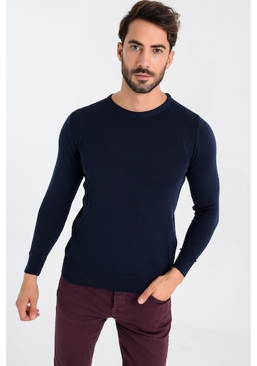 Heyss Bisiklet Yaka Sırt Ve Omuz Detaylı Erkek Triko Kazak