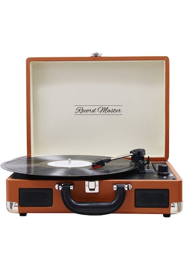 Record Master T310CH Şarjlı 33 - 45 - 78 Devir Pikap Kahverengi