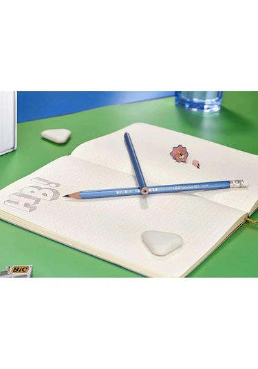 Bic Evolution Triangle Hb-2 Üçgen Silgili Kurşun Kalem 12 Adet Mavi Gövde