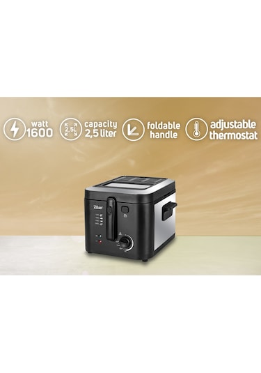 Zilan ZLN0010 XL 2.5L 1600W Inox Fritöz