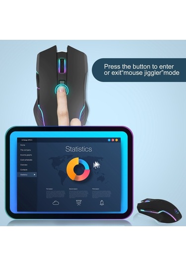 Prestigegoods 2.4g Kablosuz Jiggler Mouse, 7 Tuşlu, Işık Efekti, Windows/mac Os/linux Uyumluluğu, Taşınabilir, 10m Mesafe, 800/1200/1600 Dpı Diğer