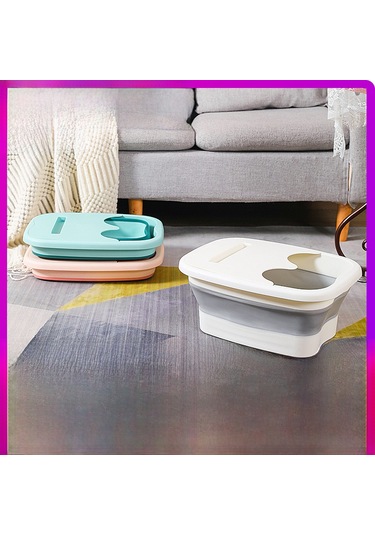 Qingmipy Yetişkinlere Özel Kat Kalın Silikon Katlanabilir Ev Kullanıma Uygun Masajlı Ayak Banyosu - Yeşil Kapaklı Değil Diğer