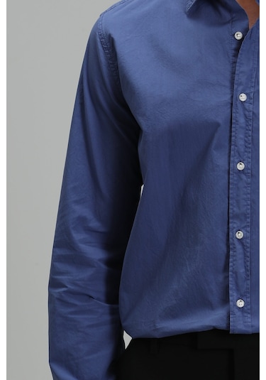 Lufian Makro Erkek Smart Gömlek Comfort Slim Fit Açık Lacivert